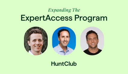 Hunt Club branded banner reading 