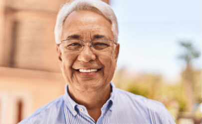 portrait of software engineering recruiter with glasses smiling 