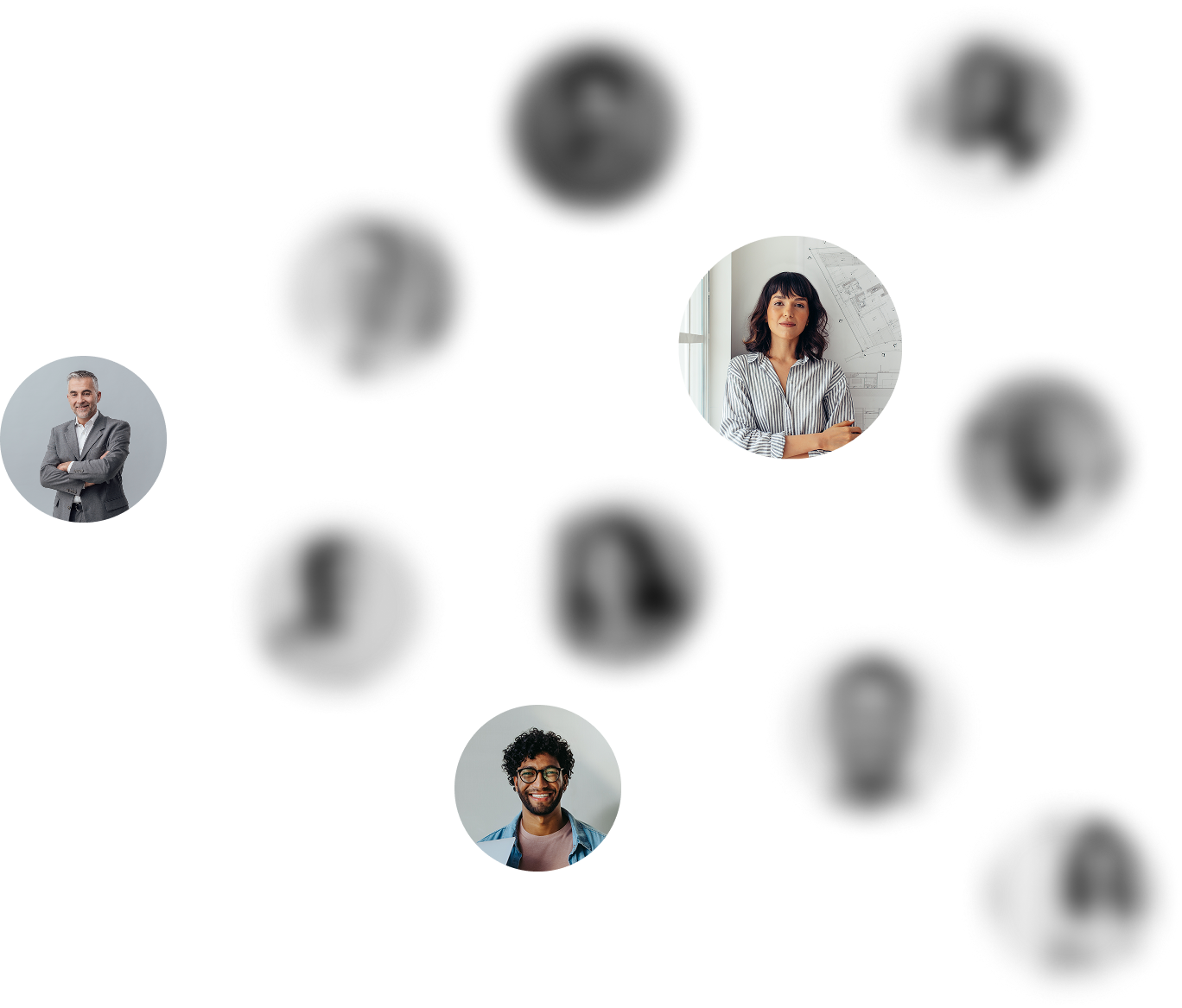 blurred faces
