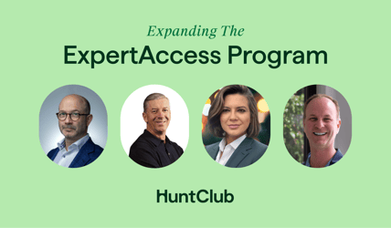 Hunt Club branded banner with headshots of 4 Experts 