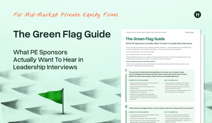 The Green Flag Guide: What PE Sponsors Actually Want To Hear in Leadership Interviews