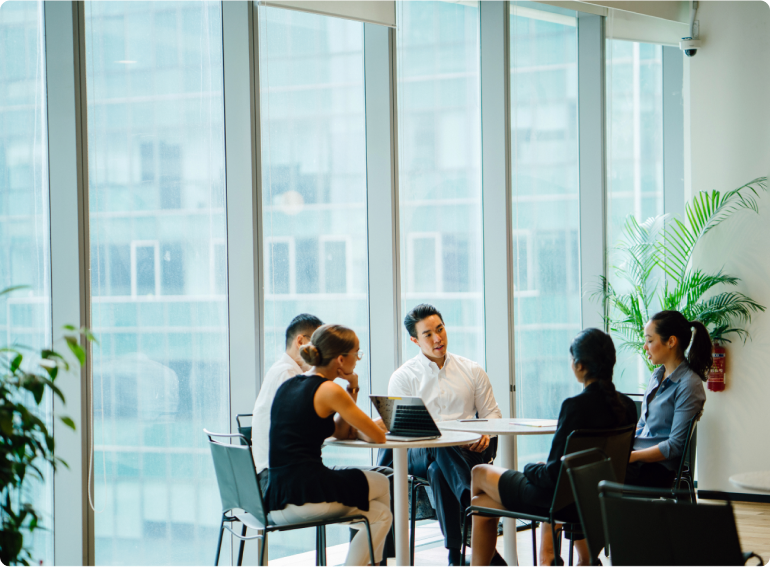 operations team in a meeting