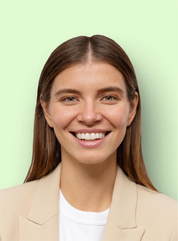 portrait of business woman wearing a blazer smiling