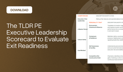 The PE Executive Leadership Scorecard to Evaluate Exit Readiness
