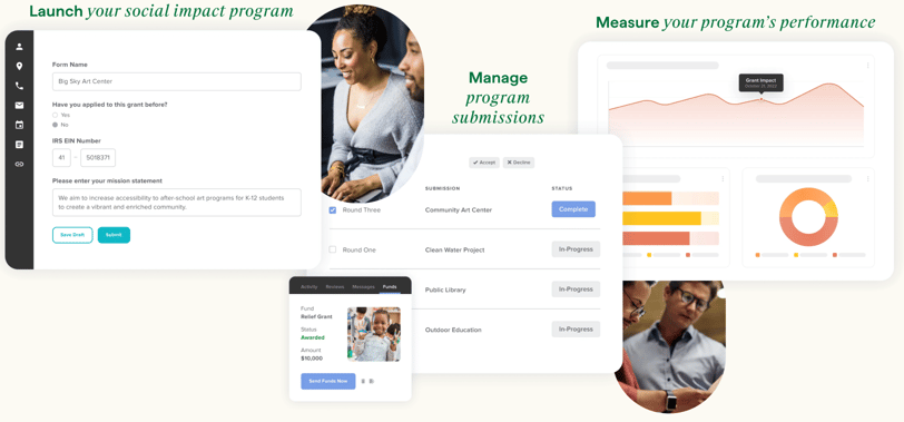 collage of Submittable SaaS platform product overlays 