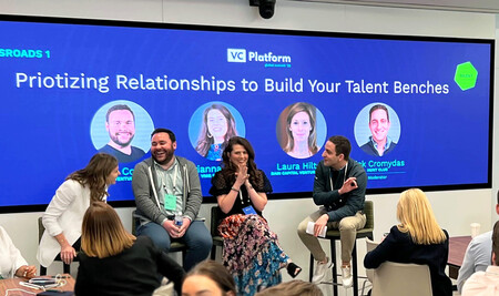 Photo of the speakers from left to right, Laura Hilton, Jim Conti, Brianna Rizzo, and moderator Nick Cromydas.